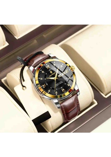 Deri Kordonlu Lüks Erkek Kol Saati