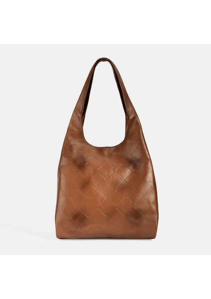 Kadın Taba Monogram Baskılı Deri Omuz Çantası modelleri