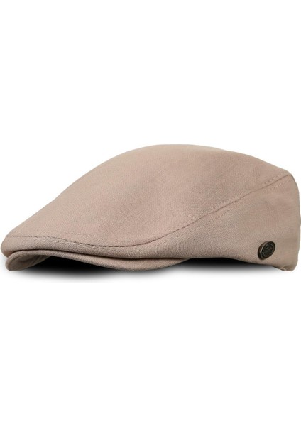 Bej Yazlık London Kasket (Arkası Lastikli)