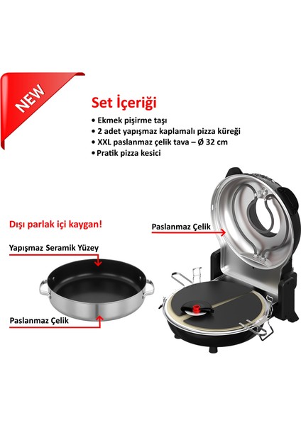 Taş Fırın Seti Pm-27 Xxl Yeni Versiyon ( Pizza Makinası) fiyatları