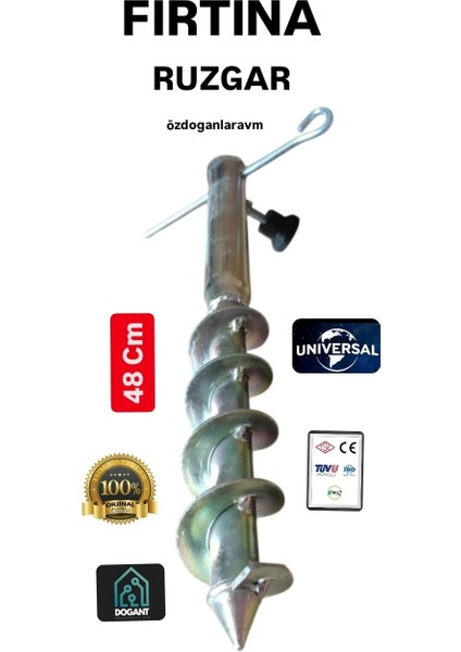 Metal Demir Plaj Bahçe Kamp Şemsiyesi Yer Sabitleme Kazık