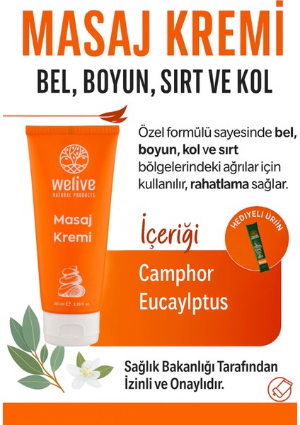 Masaj Kremi 100 ml – Okaliptus & Kafur