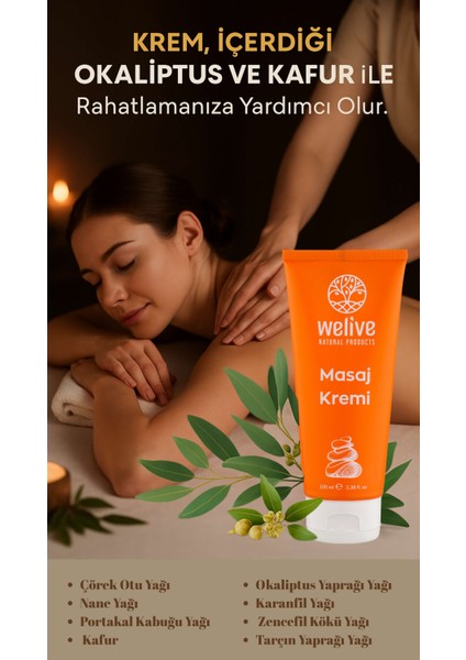 Masaj Kremi 100 ml – Okaliptus & Kafur modelleri