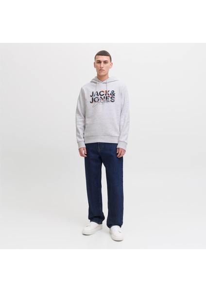 Erkek Logo Baskili Kapüsonlu Sweatshirt - Geplas