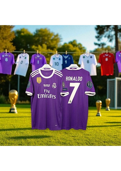 Real Madrid Ronaldo Mor Nostalji Kısa Kol Halı Saha Forması indirimleri
