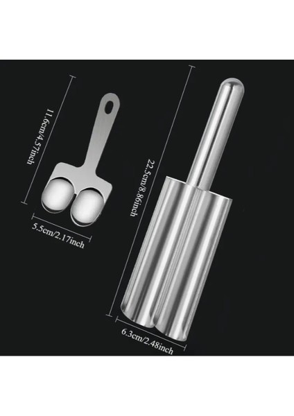 1 Adet 2 Li Paslanmaz Çelik Yapışmaz Köfte Hamur Şekillendirici