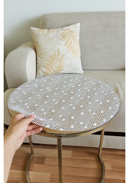 Yuvarlak Pvc Dantelli Sehpa Örtüsü Çeyizlik Kaliteli Lüx Dekoratif Masa Örtüsü Sofra Bezi Beyaz fiyatları