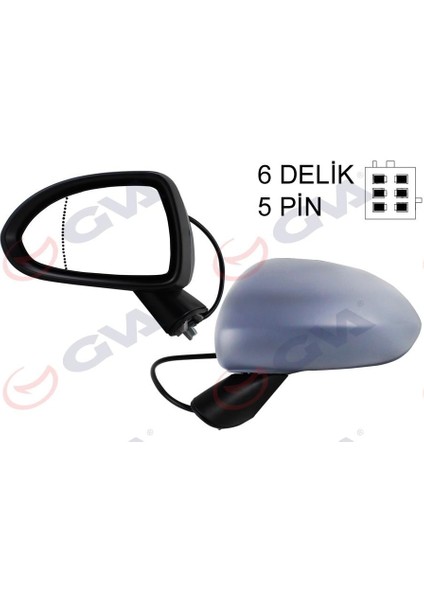 Dış Dikiz Aynası Sol Corsa D 06 Elektrikli Isıtmalı Astarlı Asferik 5 Fiş VM-964EHPAL 13187615