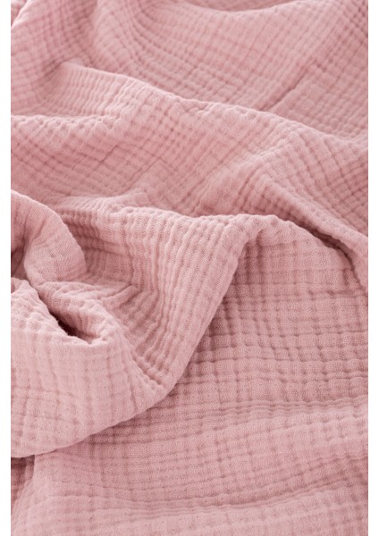 4 Katlı Premium %100 Pamuk Müslin Battaniye| 120x120 cm | Pembe modelleri