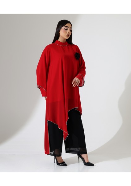 Tesettür Gül Abiye Takım modelleri