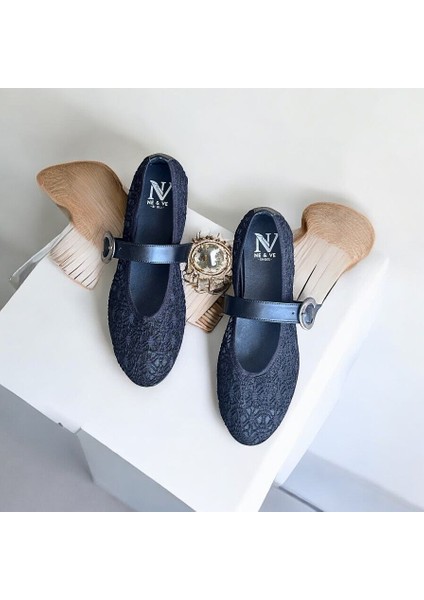 Siyah Dantel File Tokalı Kadın Günlük Rahat ve Şık Babet fiyatları