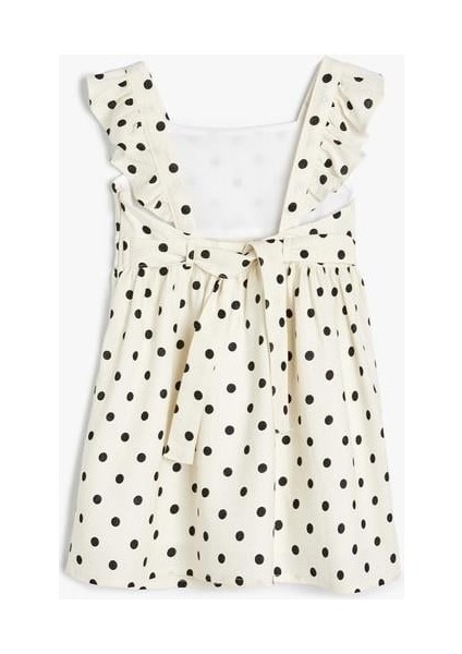 Keten Elbise Askılı Fırfırlı Kare Yaka fiyatları