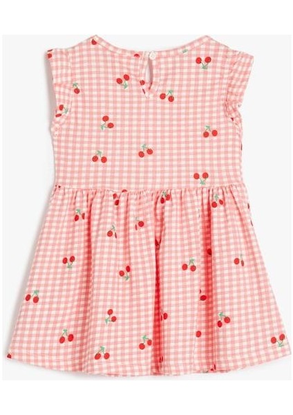 Kız Çocuk Elbisesi Kısa Kol Bisiklet Yaka Şirin Desenli Özel Günler İçin fiyatları