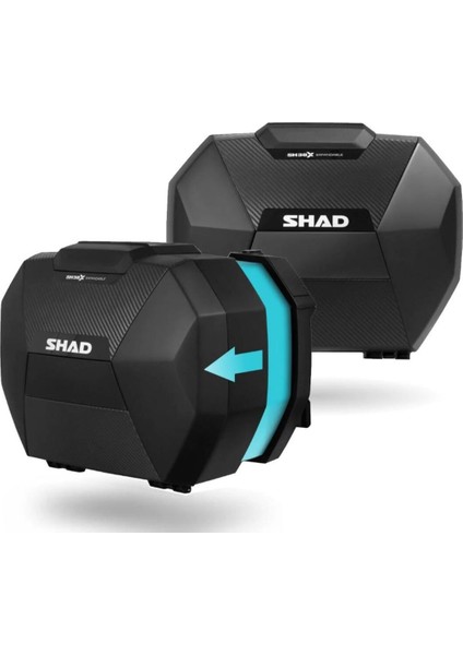 Motosiklet Çanta - Topcase - Shad SH38X Yan Çanta Seti Expandable Genişleyebilir Carbon 38LT