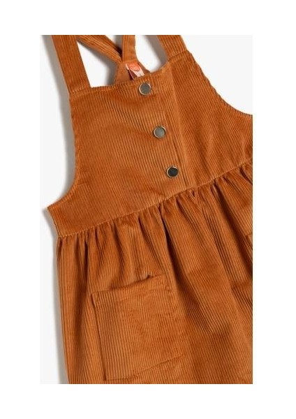 Salopet Elbise Fitilli Kadife Cep Detaylı Pamuklu modelleri