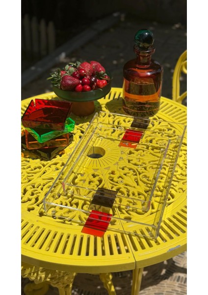 Neon Pleksi 4-6 Kişilik Tepsi Renkli Kulp (Kırmızı/siyah) fiyatları