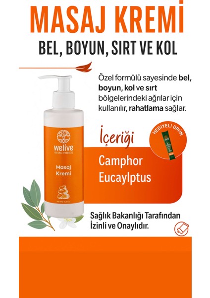 Masaj Kremi 200 ml – Okaliptus & Kafur