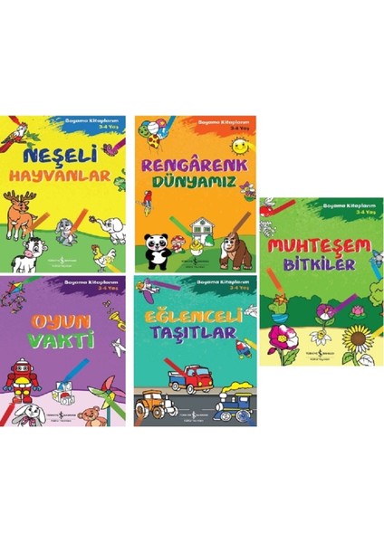 Boyama Kitaplarım 3-4 Yaş / Taşıtlar - Dünyamız - Oyun Vakti - Hayvanlar - Bitkiler / 5 Kitap