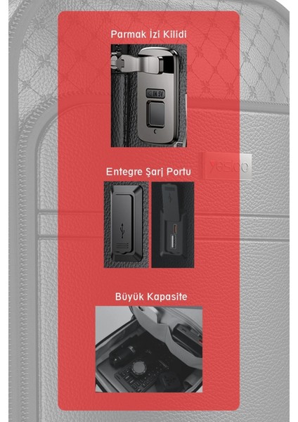 Parmak Izi Kilitli Akıllı Sırt Çantası – USB Şarj Girişli, Suya Dayanıklı, Deri, Geniş Kapasiteli, 40X30X13 cm Lise Üneversite Öğrenciler Için Yesido WB59 modelleri