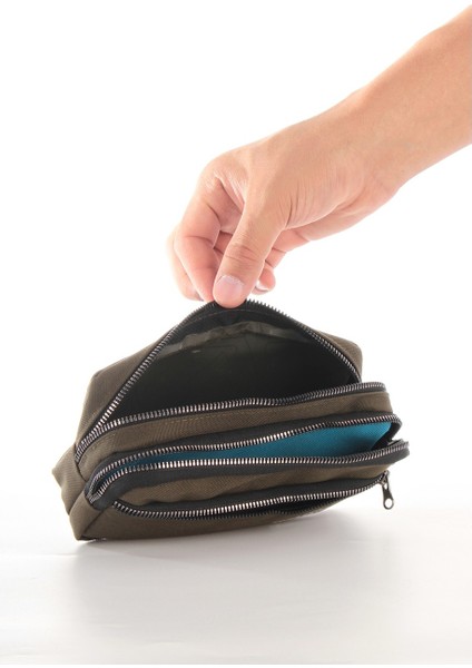 Bordo Üç Gözlü Su Geçirmez Kumaş Kalem Çantası Kalemlik 110 fiyatları