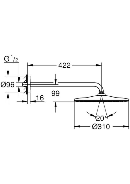 Rainshower Mono 310 Tepe Duşu Set 422 Mm, 1 Akışlı Cool Sunrise – 26558GL0 fırsatları