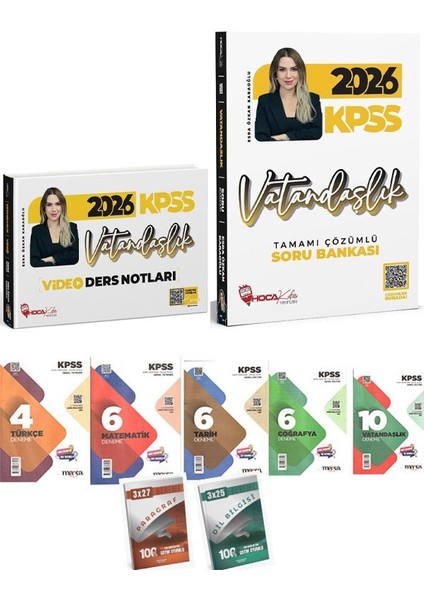 Hoca Kafası 2026 Kpss Vatandaşlık Video Ders Notları + Soru Bankası 2 Li Set+7'li Deneme