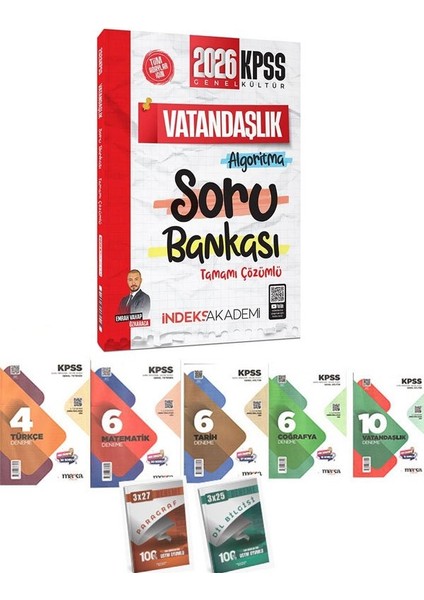 Indeks Akademi 2026 Kpss Vatandaşlık Algoritma Soru Bankası Çözümlü+7'li Deneme