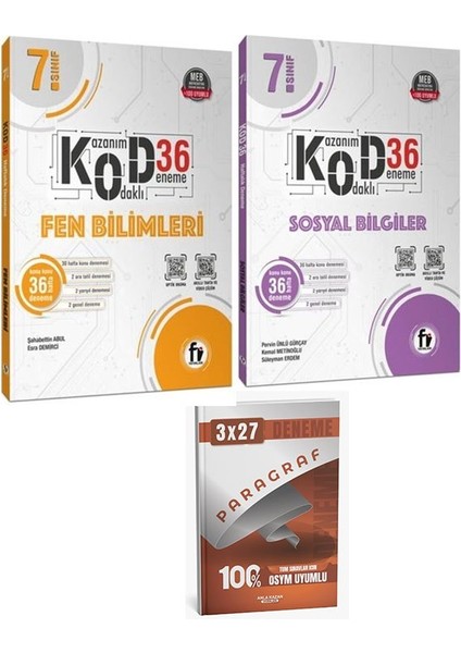 Fi 2026 7. Sınıf Fen Bilimleri+Sosyal Bilgiler KOD36 Deneme+Anla Kazan Paragraf