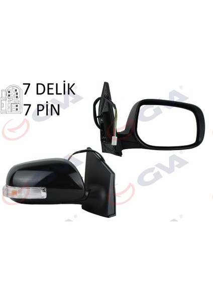 Dış Dikiz Aynası Sağ Corolla 08 Elektrikli Isıtmalı Katlanır Sinyalli Astarlı Konveks 7 Fiş VM-6263EBR