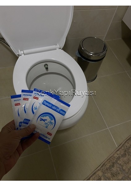 Tek Kullanımlık Kılozet Kapak Örtüsü, Kullan At Klozet Örtüsü, Kılozet Için Hijyen Poşeti, 50 Adet