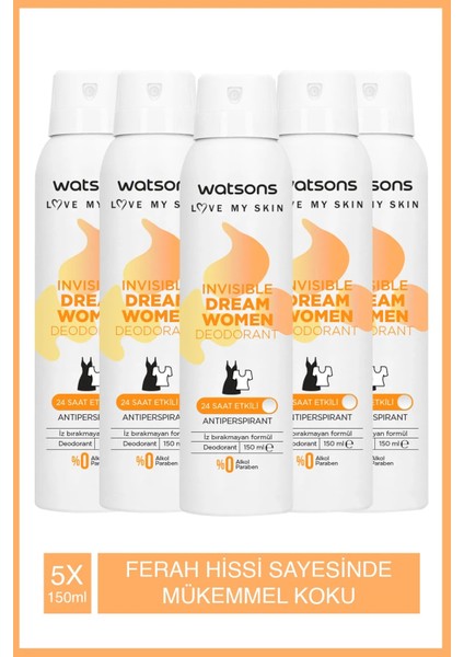 Invisible Dream Pudralı Deodorant Sprey 5x150ml