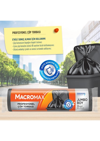 Profesyonel Çöp Torbası Jumbo Boy (80x110 cm) 10 Adet, Ultra Dayanıklı Kalın Siyah Endüstriyel Poşet fiyatları