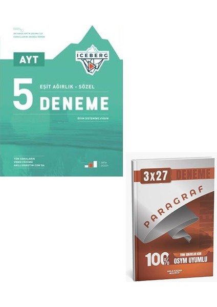 Okyanus 2026 Ayt Eşit Ağırlık Sözel Iceberg 5 Deneme+Anla Kazan Paragraf