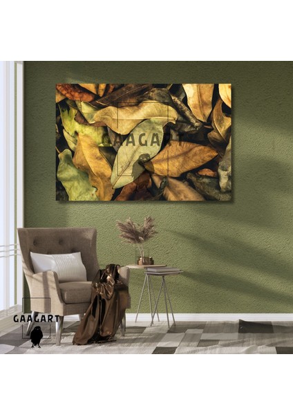 Tekli Yatay Kanvas Duvar Tablosu Kuru Yapraklar