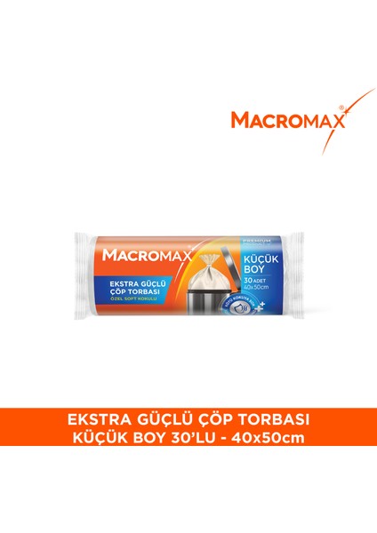 Ekstra Güçlü Çöp Torbası Küçük Boy 40x50 cm, Soft Kokulu 30 Adet