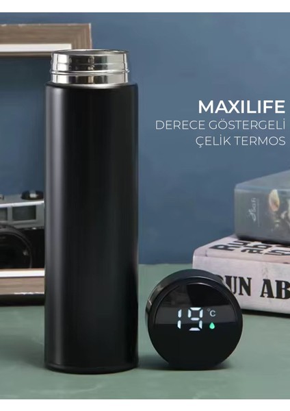Dijital Isı Göstergeli Çelik Termos