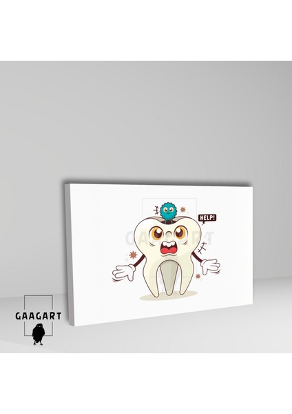 Tekli Yatay Kanvas Diş Poliklinik Tablosu Çürük fiyatları