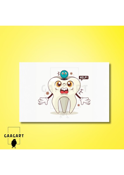 Tekli Yatay Kanvas Diş Poliklinik Tablosu Çürük modelleri