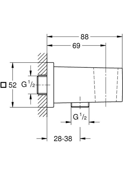 Euphoria Cube Askılı Duş Çıkış Dirseği Brushed Cool Sunrise - 26370GN0 modelleri