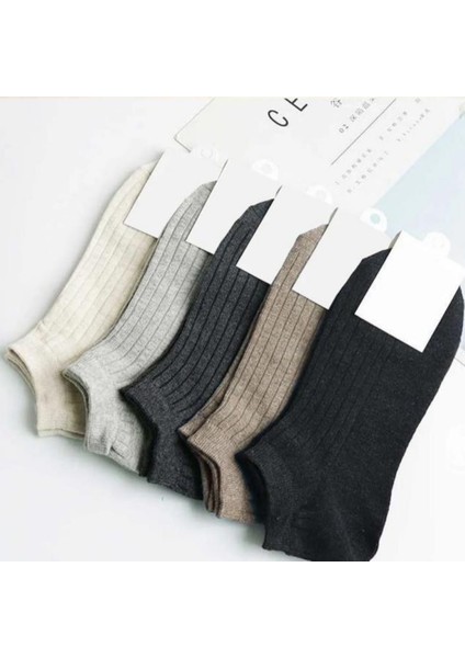 5'li Derbi Detaylı Patik Çorap Set
