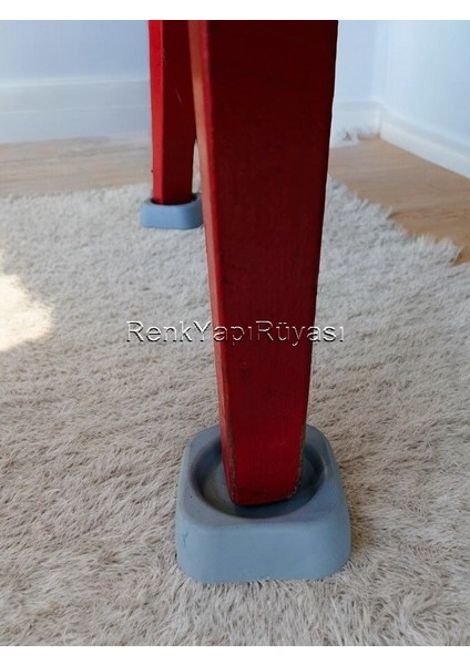 Koltuk, Yatak, Baza, Berjer Ayakları Için Yükseltici ve Koruyucu Silikon Papuç, Gri Renk Ayak 4 Adet