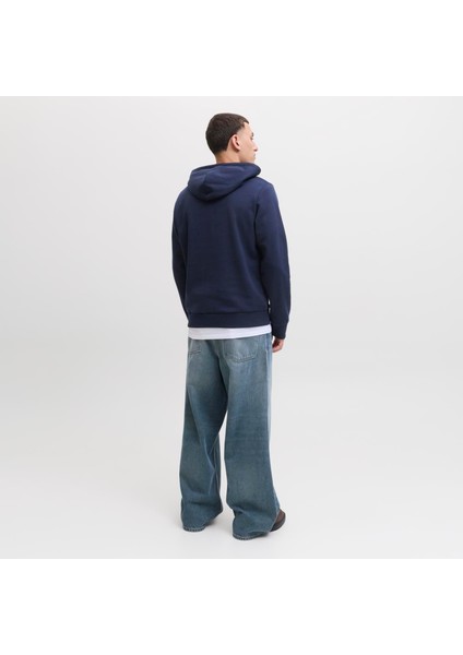 Erkek Logo Baskili Kapüsonlu Sweatshirt - Geplas