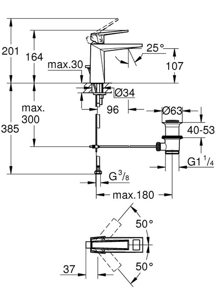 Allure Brilliant Private Collection Lavabo Bataryası M Boyut Brushed Hard Graphite – 24398AL0 fırsatları