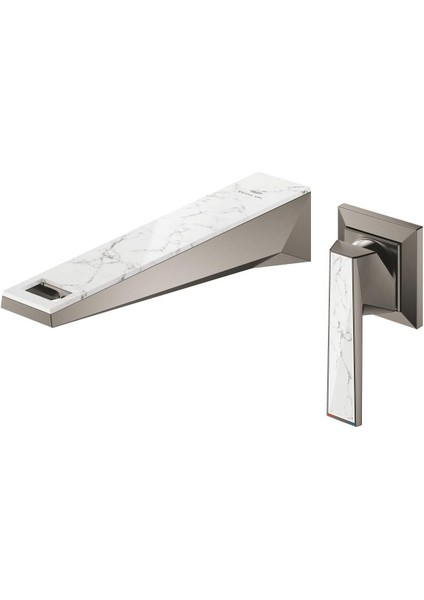 Allure Brilliant Private Collection 2 Delikli Duvardan Lavabo Bataryası M–boyut Brushed Hard Graphite – 29519AL0 modelleri