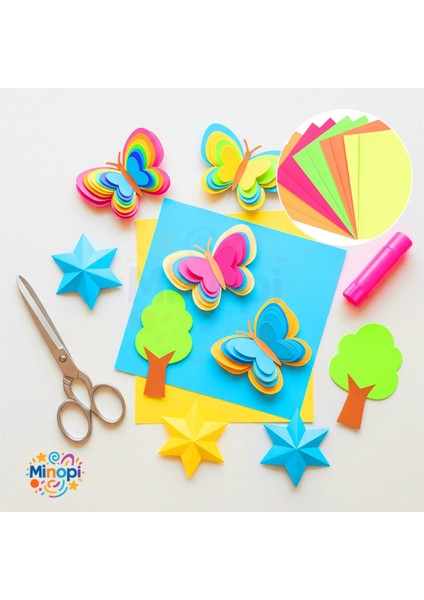 Fosforlu Fon Kartonu 50 x 70 120 G Karışık Renk 10'lu Rulo fiyatları