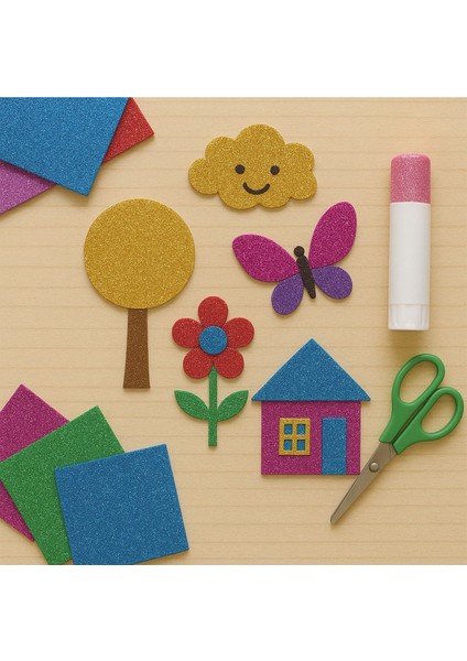 10 Renk Simli Eva Süngeri 50X70 cm 10'lu Paket 1.5 mm fiyatları