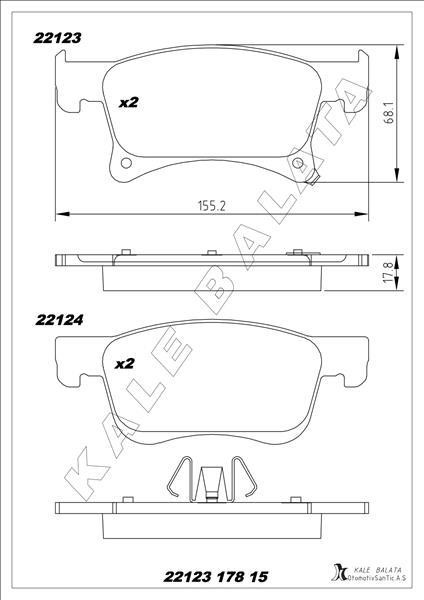 Ön Fren Balatası Adam 14 Corsa E 14 15 Inç Jant