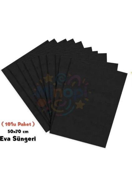 Siyah Renkli Eva Süngeri 50X70 cm 10'lu Paket 1.5 mm