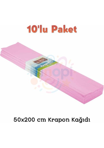 Pembe Krapon Kağıdı 50X200 cm Renkli Grapon Kağıdı Okul Kreş Etkinlik Setleri Için