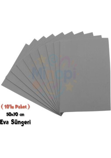 Gri Renkli Eva Süngeri 50X70 cm 10'lu Paket 1.5 mm